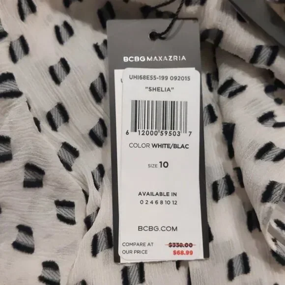 NWT BCBG Silk Blend Cocktail Dress with Ruffle Sleeves Size 10 - Picture 9 of 12